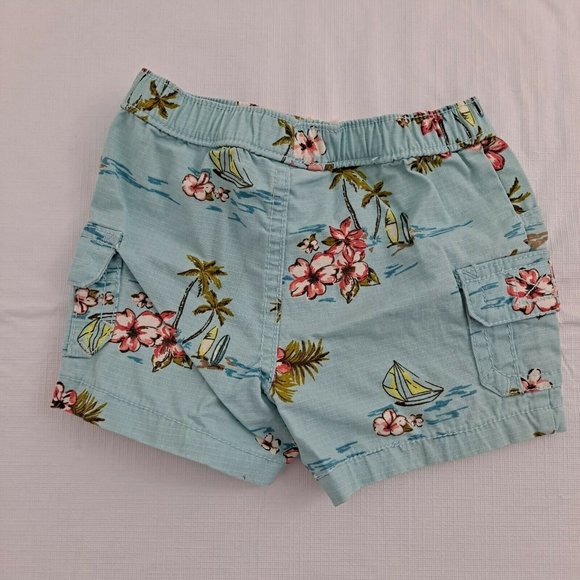 Carter's Baby Toddler 6 Months Shorts Blue Floral Sailboat - Picture 4 of 5